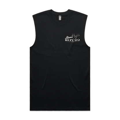 Black Atomic Hepcatz Men’s Crew Tank Top - Rockabilly Australia Pty Ltd