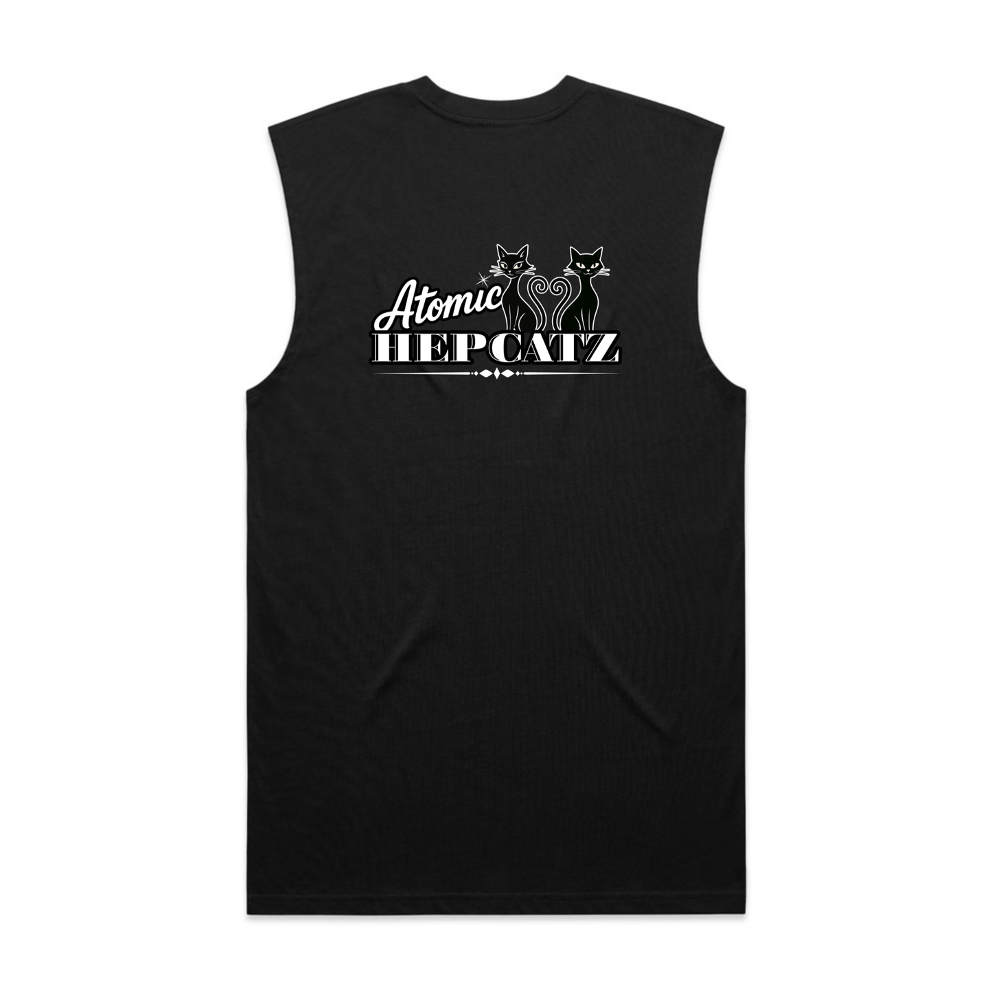 Black Atomic Hepcatz Men’s Crew Tank Top - Rockabilly Australia Pty Ltd