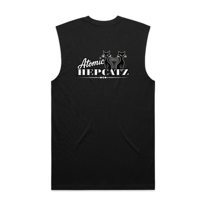 Black Atomic Hepcatz Men’s Crew Tank Top - Rockabilly Australia Pty Ltd