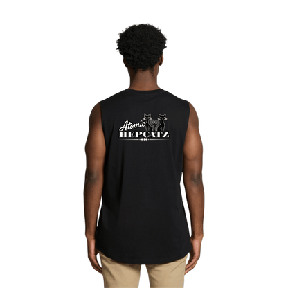 Black Atomic Hepcatz Men’s Crew Tank Top - Rockabilly Australia Pty Ltd