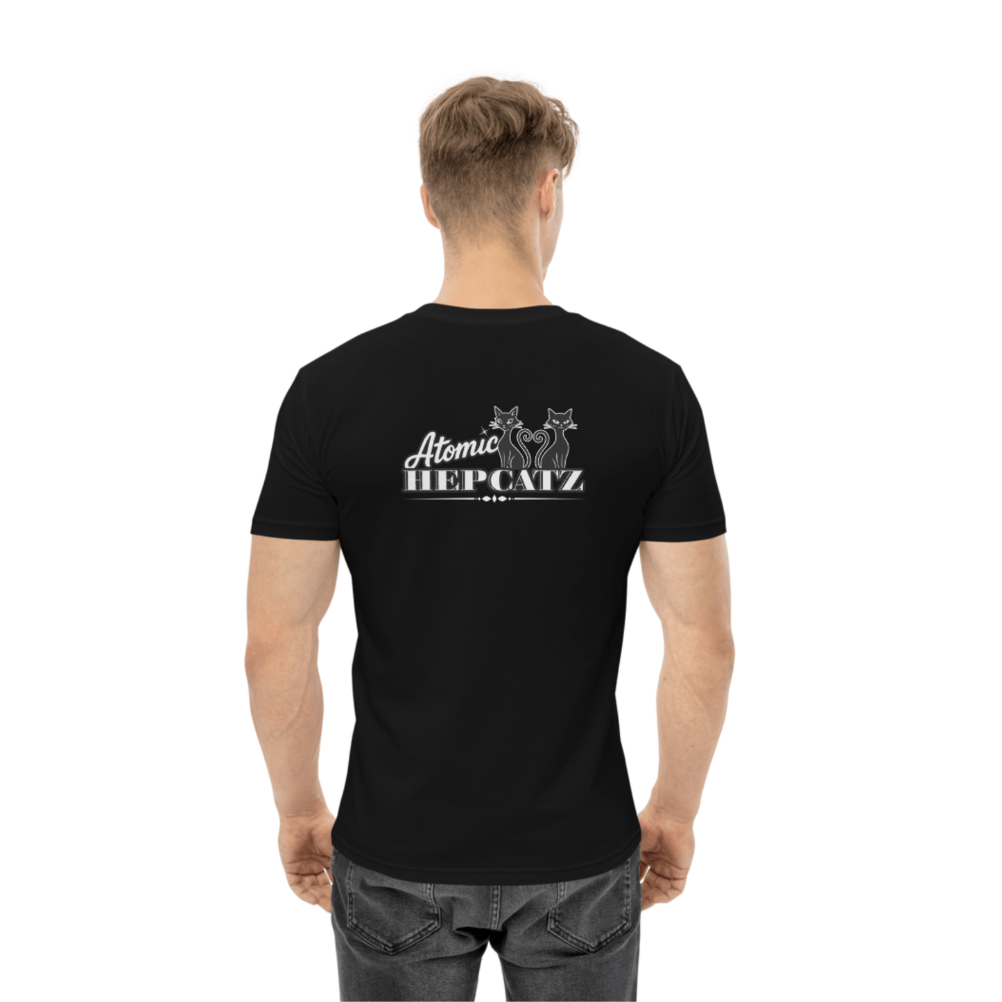 Black Atomic Hepcatz Unisex Crew Tee - Rockabilly Australia Pty Ltd