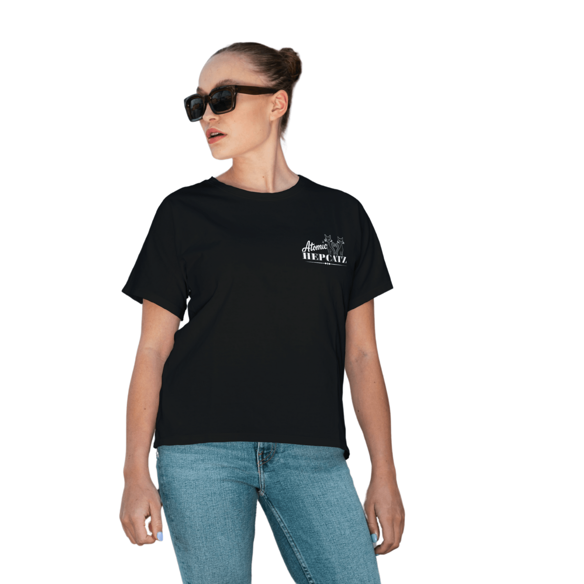 Black Atomic Hepcatz Unisex Crew Tee - Rockabilly Australia Pty Ltd
