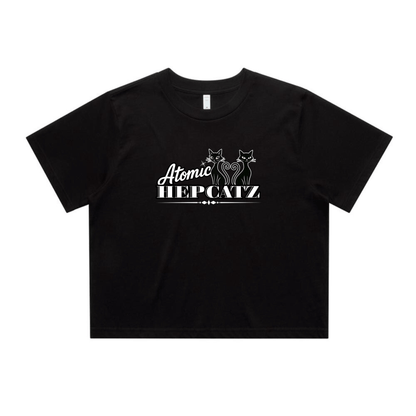Black Atomic Hepcatz Women’s Crop Tee (4062) - Rockabilly Australia Pty Ltd
