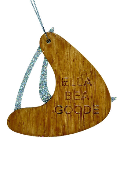 Christmas Atomic MCM Boomerang shaped Decoration, Space Age, Silver Glitter Acrylic and Bamboo Christmas Tree Decoration, 1950’s Style, - Rockabilly Australia Pty Ltd
