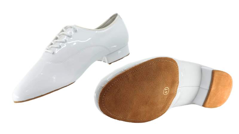 Gentlemen's, Classic, Black or White Patent Leather, Lace Up, Split - sole, High Performance, Standard, Dance Shoe - (7825) - Rockabilly Australia Pty Ltd