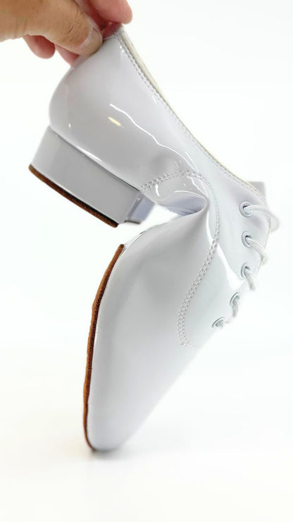 Gentlemen's, Classic, Black or White Patent Leather, Lace Up, Split - sole, High Performance, Standard, Dance Shoe - (7825) - Rockabilly Australia Pty Ltd