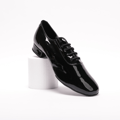 Gentlemen's, Classic, Black or White Patent Leather, Lace Up, Split - sole, High Performance, Standard, Dance Shoe - (7825) - Rockabilly Australia Pty Ltd