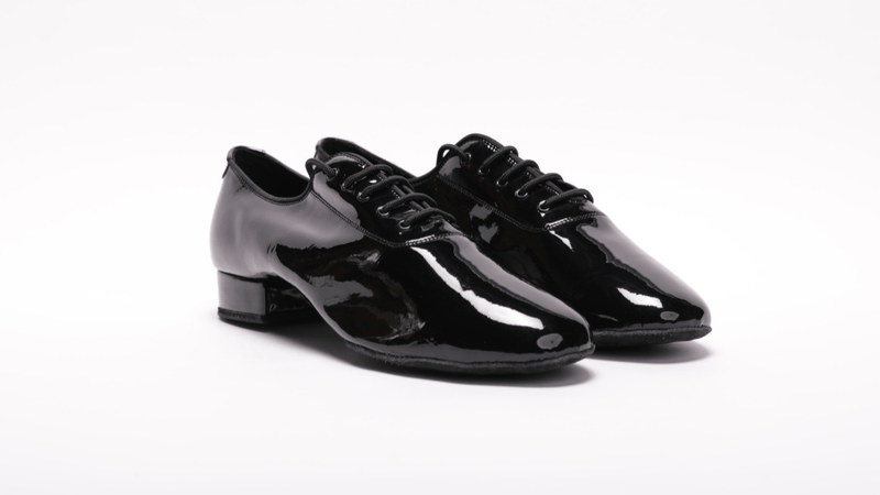 Gentlemen's, Classic, Black or White Patent Leather, Lace Up, Split - sole, High Performance, Standard, Dance Shoe - (7825) - Rockabilly Australia Pty Ltd