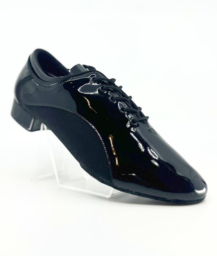 Gentlemen's, Classic, BlackPatent Leather, Lace Up, Split - sole, High Performance, Standard, Dance Shoe - (20M105) - Rockabilly Australia Pty Ltd