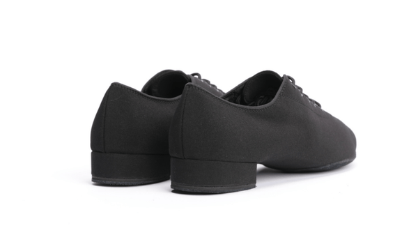 Gentlemen's, Oxford, Black, Stretchy Canvas, Split Suede - sole, Lace up Dance Shoe - (7791B) - Rockabilly Australia Pty Ltd