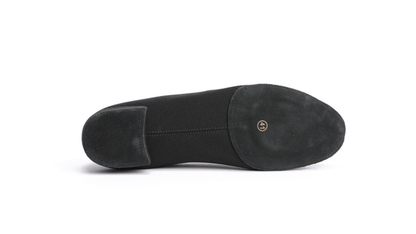 Gentlemen's, Oxford, Black, Stretchy Canvas, Split Suede - sole, Lace up Dance Shoe - (7791B) - Rockabilly Australia Pty Ltd