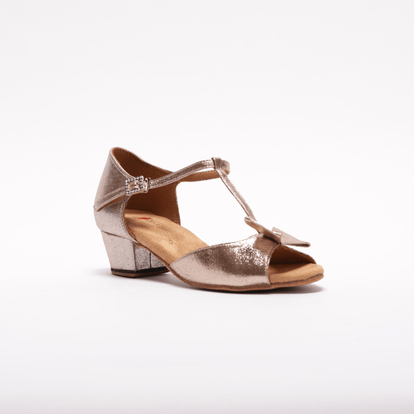 Girls and Ladies' Peep Toe, T - Bar, 1.5 inch Cuban Heel Dance Shoe with Unique Bow. (Available in sizes34 - 43) - (55556) - Rockabilly Australia Pty Ltd