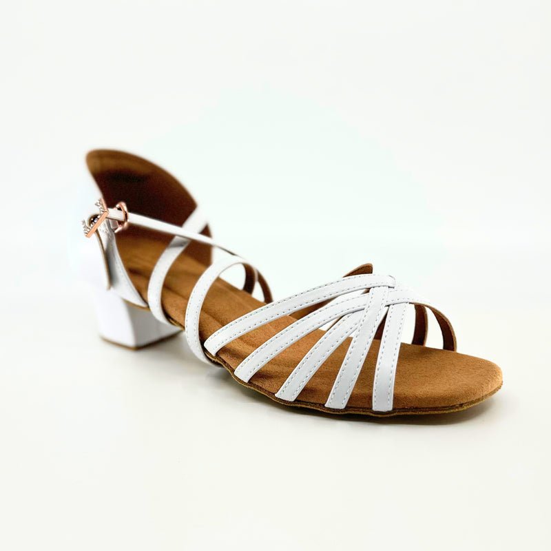 Juvenile Girl's High Performance Latin Sandal In White - (FIRE) - Rockabilly Australia Pty Ltd