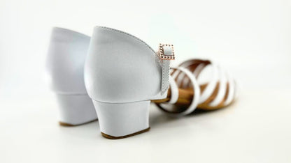 Juvenile Girl's High Performance Latin Sandal In White - (FIRE) - Rockabilly Australia Pty Ltd