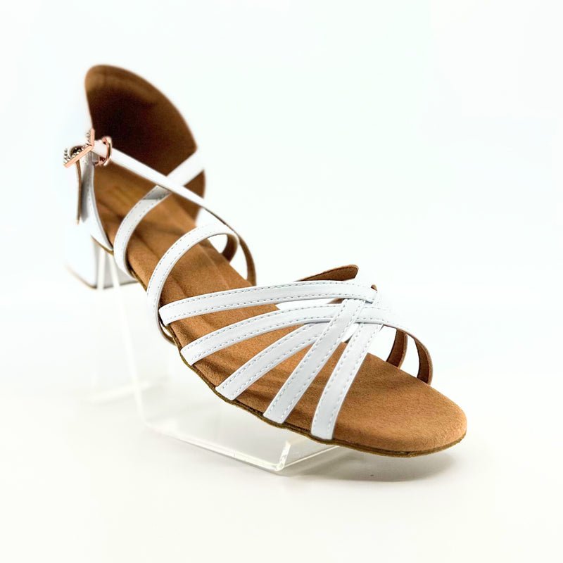 Juvenile Girl's High Performance Latin Sandal In White - (FIRE) - Rockabilly Australia Pty Ltd