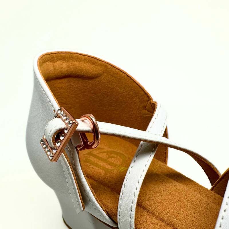 Juvenile Girl's High Performance Latin Sandal In White - (FIRE) - Rockabilly Australia Pty Ltd
