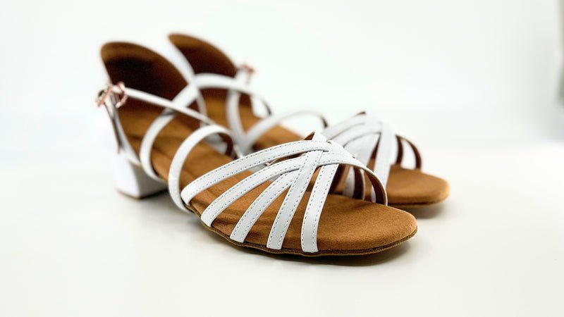 Juvenile Girl's High Performance Latin Sandal In White - (FIRE) - Rockabilly Australia Pty Ltd