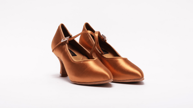Ladies 2.25 Inch, Closed Toe, Standard Ballroom Dance Shoe. (Available in Skin and Tan Shades) - (78752T) - Rockabilly Australia Pty Ltd