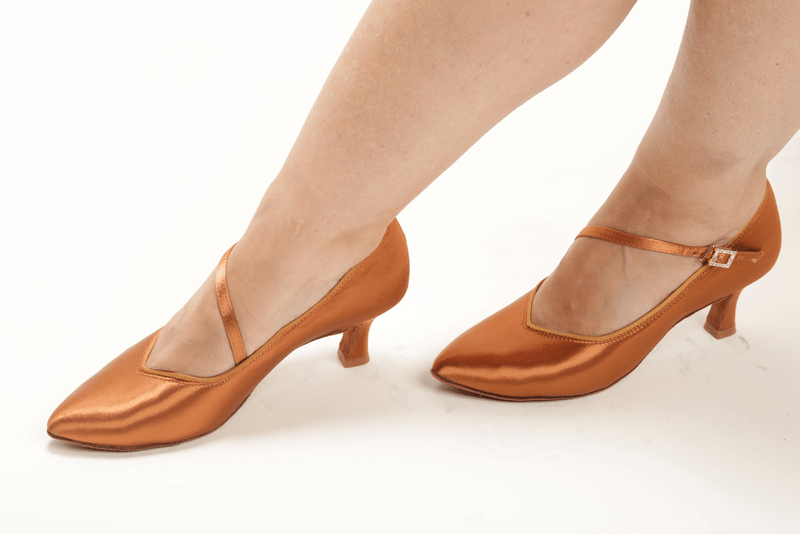 Ladies 2.25 Inch, Closed Toe, Standard Ballroom Dance Shoe. (Available in Skin and Tan Shades) - (78752T) - Rockabilly Australia Pty Ltd