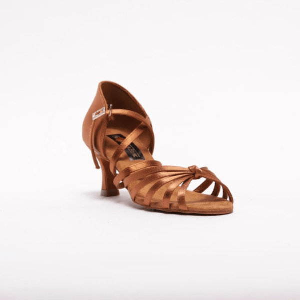 Ladies, 5 Strap Knotted Vamp, 2.25 inch Flared Heel, High Performance Latin Shoe - (S27BT) - Rockabilly Australia Pty Ltd