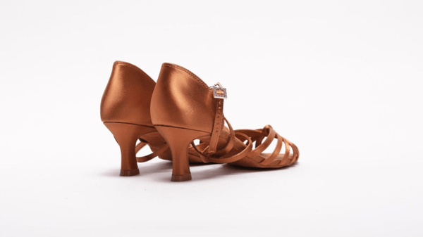 Ladies, 5 Strap Knotted Vamp, 2.25 inch Flared Heel, High Performance Latin Shoe - (S27BT) - Rockabilly Australia Pty Ltd