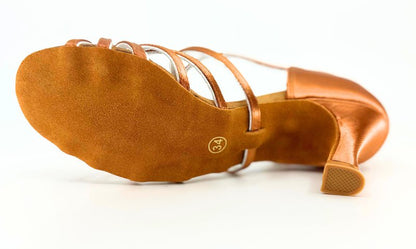 Ladies, 5 Strap Vamp, 2.25 inch, Flared Heel High Performance Latin Dance Shoe - (S5555) - Rockabilly Australia Pty Ltd