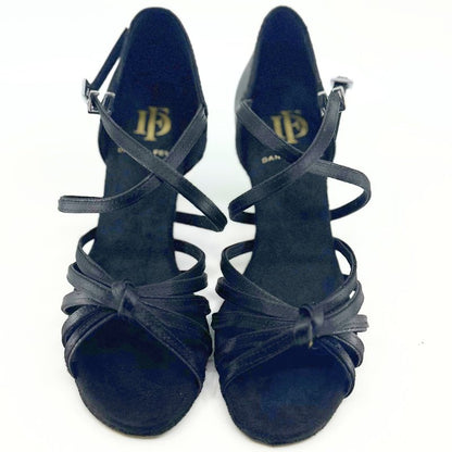 Ladies, 5 Strap Vamp, 2.25 inch, Flared Heel High Performance Latin Dance Shoe - (S5555) - Rockabilly Australia Pty Ltd