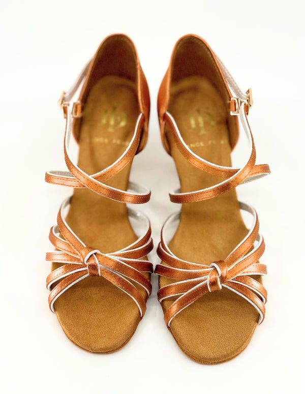 Ladies, 5 Strap Vamp, 2.25 inch, Flared Heel High Performance Latin Dance Shoe - (S5555) - Rockabilly Australia Pty Ltd