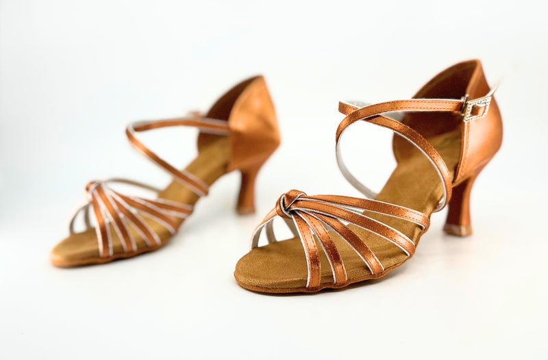 Ladies, 5 Strap Vamp, 2.25 inch, Flared Heel High Performance Latin Dance Shoe - (S5555) - Rockabilly Australia Pty Ltd