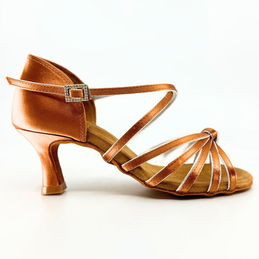 Ladies, 5 Strap Vamp, 2.25 inch, Flared Heel High Performance Latin Dance Shoe - (S5555) - Rockabilly Australia Pty Ltd