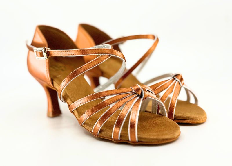 Ladies, 5 Strap Vamp, 2.25 inch, Flared Heel High Performance Latin Dance Shoe - (S5555) - Rockabilly Australia Pty Ltd