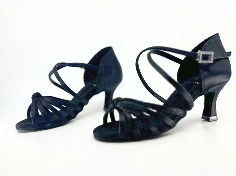 Ladies, 5 Strap Vamp, 2.25 inch, Flared Heel High Performance Latin Dance Shoe - (S5555) - Rockabilly Australia Pty Ltd