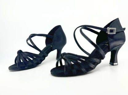 Ladies, 5 Strap Vamp, 2.25 inch, Flared Heel High Performance Latin Dance Shoe - (S5555) - Rockabilly Australia Pty Ltd