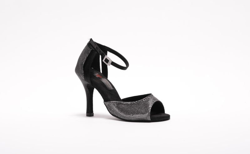 Ladies Black and Silver High Performance Dance Sandal - (S241) - Rockabilly Australia Pty Ltd