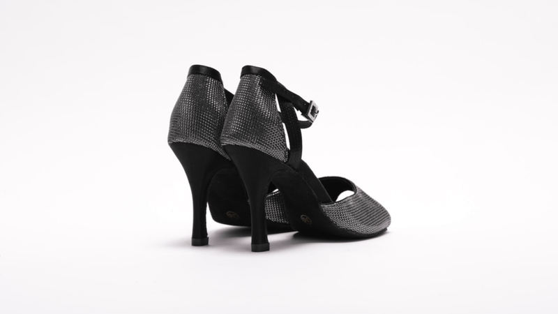 Ladies Black and Silver High Performance Dance Sandal - (S241) - Rockabilly Australia Pty Ltd