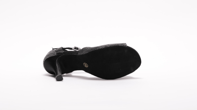Ladies Black and Silver High Performance Dance Sandal - (S241) - Rockabilly Australia Pty Ltd