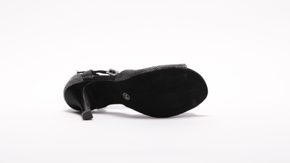 Ladies Black and Silver High Performance Dance Sandal - (S241) - Rockabilly Australia Pty Ltd