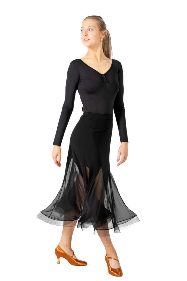 Ladies Black Premium Ballroom Practice Dance Skirt - (OLIVIA) - Rockabilly Australia Pty Ltd