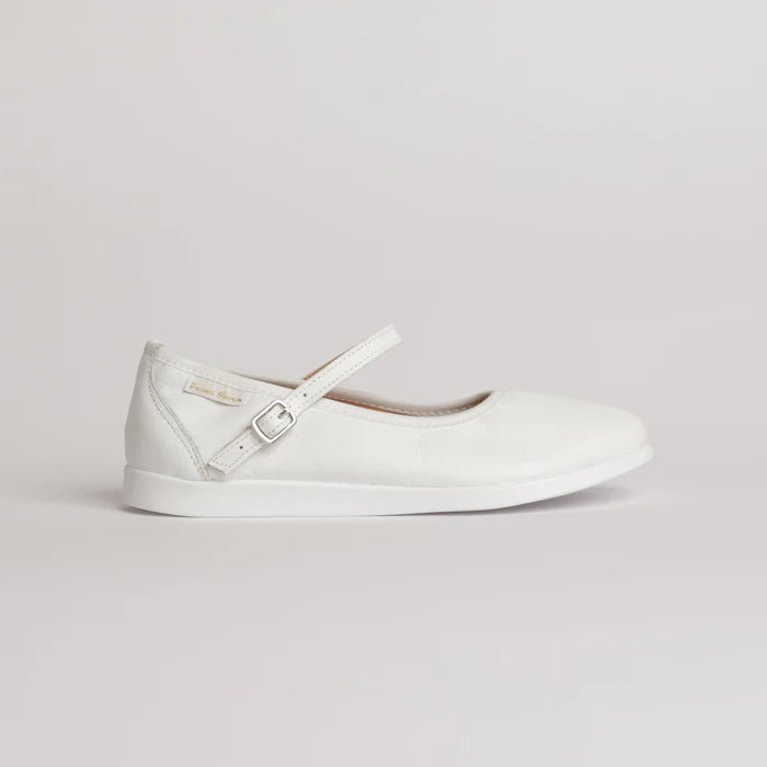 Ladies, Classic, Mary Jane, In White Leather With Dual Pivot Point, Spin Spots And Ultra Flexible Smooth Sole, Dance Shoe - (7820W - 1) - Rockabilly Australia Pty Ltd