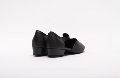 Ladies, Classic T - Bar, Close Toe, Character Shoe in Black Soft Leather - (6605B) - Rockabilly Australia Pty Ltd