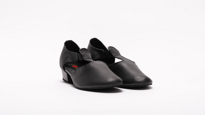 Ladies, Classic T - Bar, Close Toe, Character Shoe in Black Soft Leather - (6605B) - Rockabilly Australia Pty Ltd