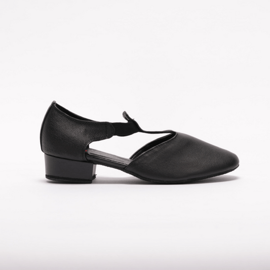 Ladies, Classic T - Bar, Close Toe, Character Shoe in Black Soft Leather - (6605B) - Rockabilly Australia Pty Ltd