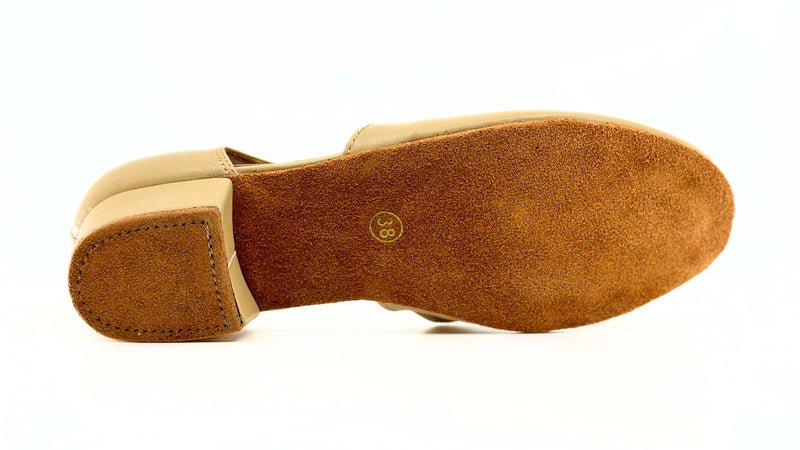 Ladies, Classic T - Bar, Close Toe, Character Shoe in Tan Vegan Leather - (6605T) - Rockabilly Australia Pty Ltd