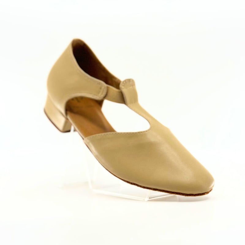 Ladies, Classic T - Bar, Close Toe, Character Shoe in Tan Vegan Leather - (6605T) - Rockabilly Australia Pty Ltd