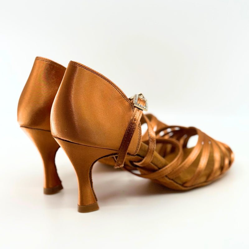 Ladies, Classic Under Strap, 5 Strap Vamp, 2.5 Inch Flared, Latin Dance Shoe - (S23TU) - Rockabilly Australia Pty Ltd