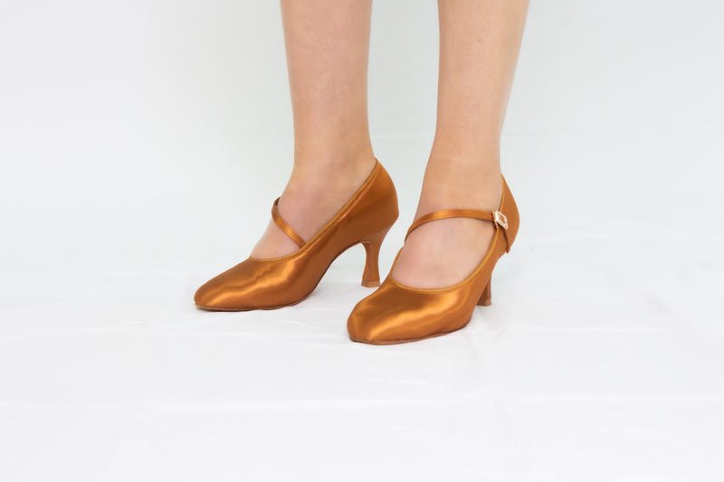 Ladies, Close Toe, 2.5inch, Standard Ballroom Dance Shoe. (Available In Skin And Tan Shades) - (7797T) - Rockabilly Australia Pty Ltd