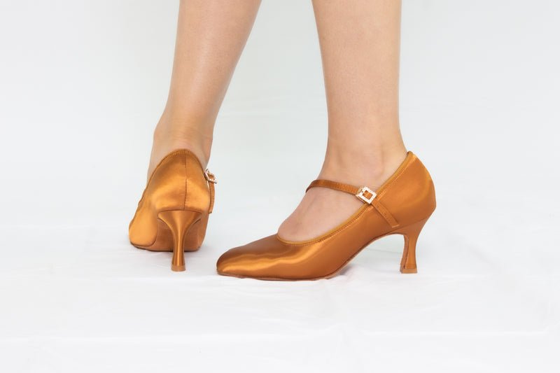 Ladies, Close Toe, 2.5inch, Standard Ballroom Dance Shoe. (Available In Skin And Tan Shades) - (7797T) - Rockabilly Australia Pty Ltd