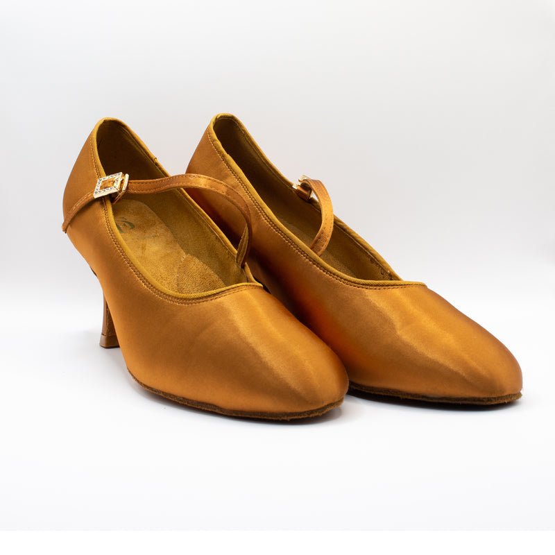 Ladies, Close Toe, 2.5inch, Standard Ballroom Dance Shoe. (Available In Skin And Tan Shades) - (7797T) - Rockabilly Australia Pty Ltd