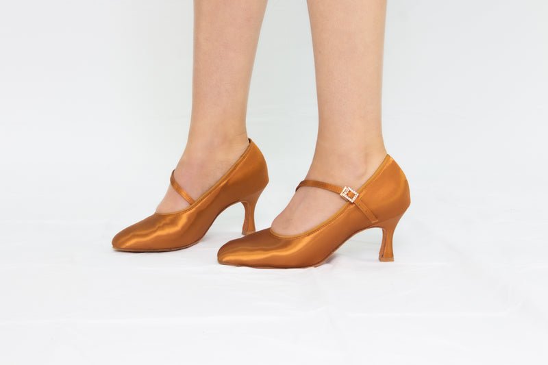 Ladies, Close Toe, 2.5inch, Standard Ballroom Dance Shoe. (Available In Skin And Tan Shades) - (7797T) - Rockabilly Australia Pty Ltd