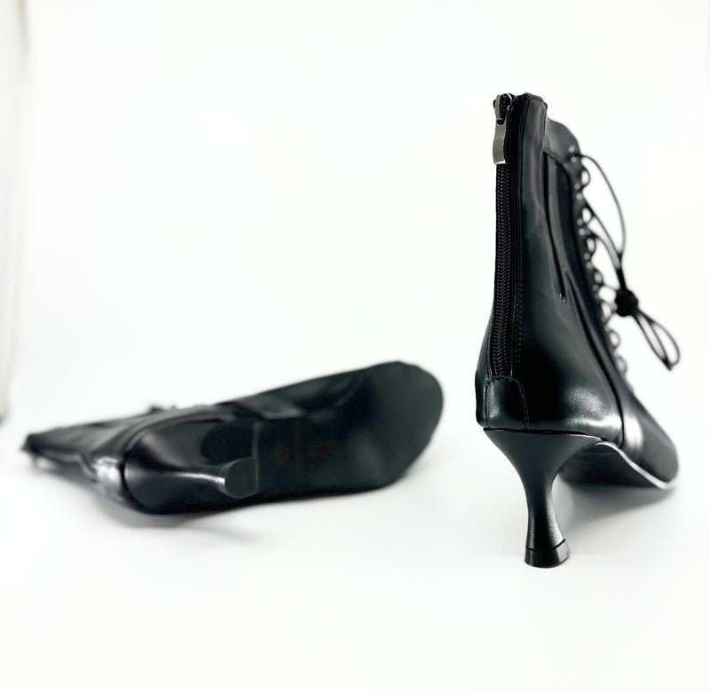 Ladies Dance Booties In 2.5 Inch Flared Heel - (LUNA) - Rockabilly Australia Pty Ltd